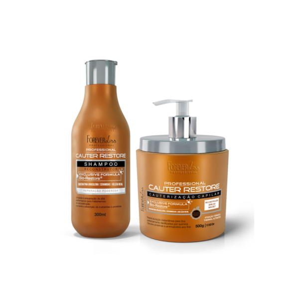 Kit Shampoo e Máscara Capilar Cauterização Forever Liss