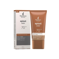 MANTECORP - Protetor Solar Facial Episol Color FPS 70 - Efeito Base, Alta Proteção UVA e UVB, Toque Seco, Rápida Absorção - Tom 3 Médio - 40ml