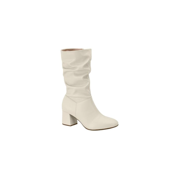 Bota Feminina Beira Rio Cano Médio com Salto Bloco (Branco off, BR, Adulto, Numérico, 37)