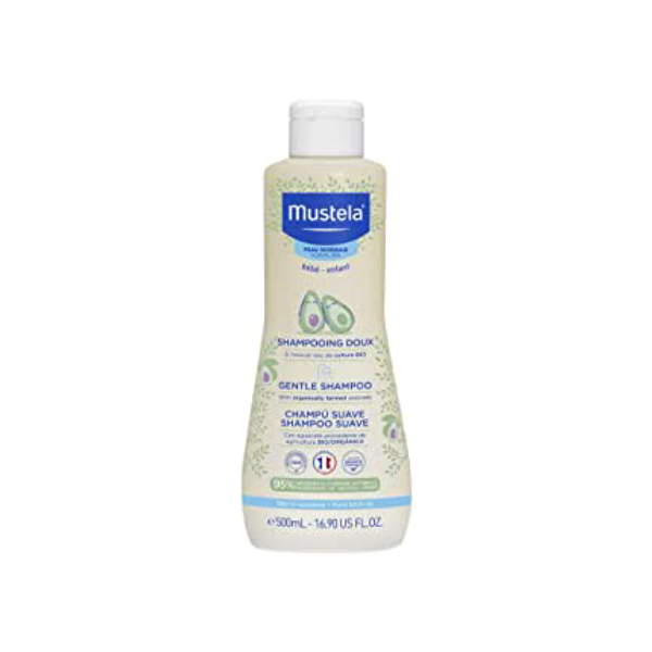 Gentle Shampoo, Suave e Não Arde os Olhos, Mustela Bebê, Azul, Médio/500 ml