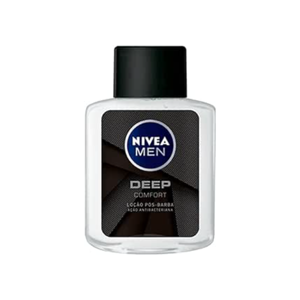 NIVEA MEN Loção Pós Barba Deep 100ml - Atua na recuperação da pele, ação antibacteriana, fórmula com carvão ativado, textura líquida