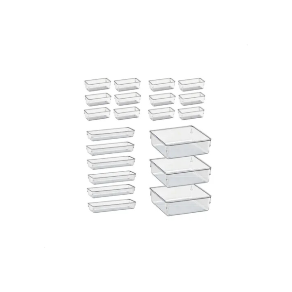 Kit 21 Organizador Multiuso Modular Gavetas Acrilico Rebirth