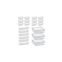 Kit 21 Organizador Multiuso Modular Gavetas Acrilico Rebirth