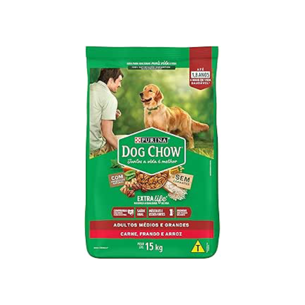 Purina Nestlé Dog Chow Ração Seca Para Cães Adultos Frango E Arroz 15Kg Dog Chow Para Akita Adulto