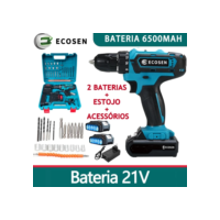 Parafusadeira Furadeira 21V C/ Kit Maleta COM DUAS BATERIAS 1   6500MAH
