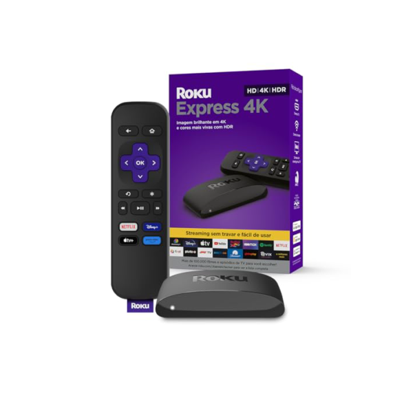 Roku Express 4K | Dispositivo de streaming para TV HD/4K/HDR compatível com Alexa, Siri e Google