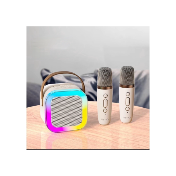 Alto-Falante bluetooth Karaoke Microfone Duplo Sem Fio