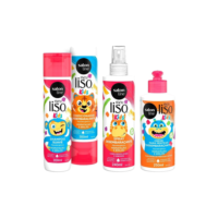 Kit Kids com Shampoo + Condicionador + Creme para Pentear + Spray Desembaraçante Meu Lisinho Salon Line