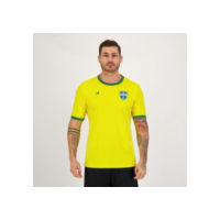 Camisa Placar Brasil Brasão Amarela - Amarelo