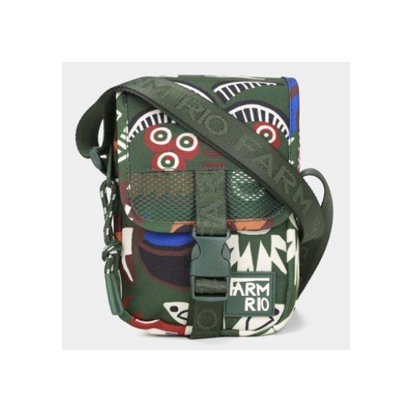 Bolsa Farm Fervo Gráfico Tropi Feminina - Verde+Branco