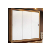 Guarda Roupa Casal Madesa Mônaco 3 Portas de Correr - Rustic/Branco