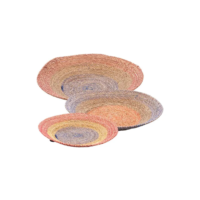 3 Centros De Mesa Wolff De Fibra Natural Colorido