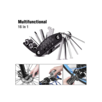 Kit de ferramentas de reparo de bicicleta portátil 16 em 1, chave sextavada, porca, chave de fenda de pneu, motocicleta, ferramentas de reparo de bicicleta