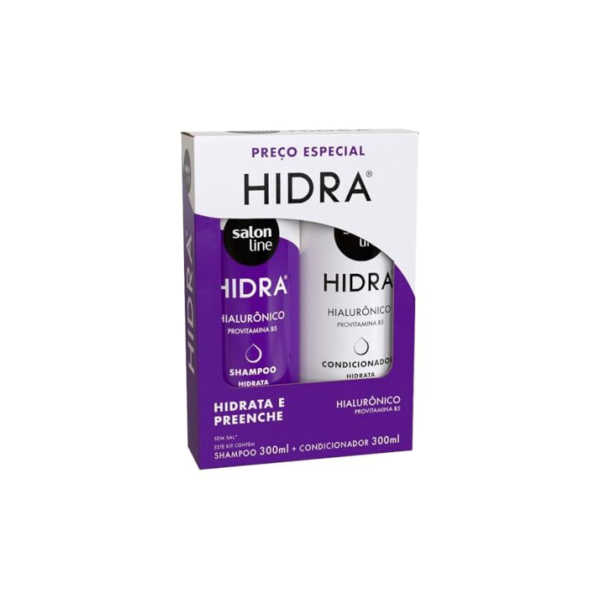 Salon Line, Kit Shampoo e Condicionador, Hidra Hialurônico, Vegano - Cabelos Ondulados, Cacheados e Crespos, 300 ml cada
