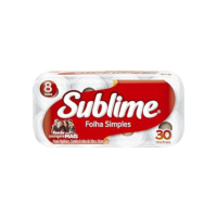 Sublime Papel Higiênico Folha Simples Vermelho 8 Rolos