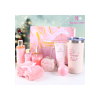 Kit Presente de Banho Feminino SPA com Copo Térmico Inox, Ideal para Aniversário e Natal