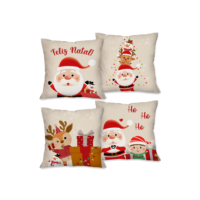 NOVO! Kit com 4 Capas de Almofadas Natalinas Dcorala 45X45 ENVIO RÁPIDO!