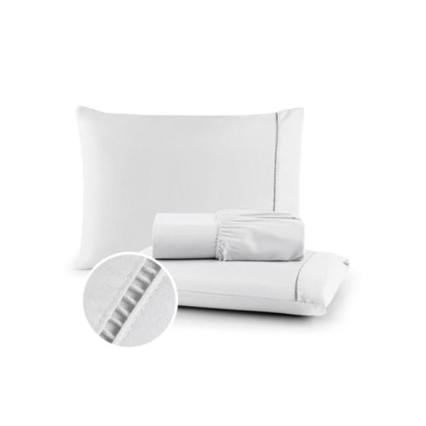 Roupa de Cama Casal Queen Size Jogo Lençol 400 Fios Micropercal 3 Pçs Toque Macio Premium - F.V Enxovais