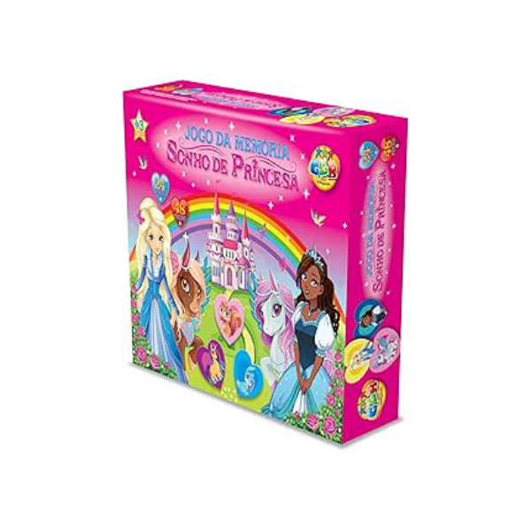 GGB Plast Jogo Da Memória sonho de princesa 48 peças, Multicor