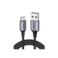 UGREEN Cabo de Dados USB para USB C 2m 3A, Carregamento Pápido, Cabo de Dados CarPlay, Design Resistente em Nylon Trançado, Compatível com iPhone 16(Plus/Pro)/15, Galaxy S24/S23, Pixel 8/7