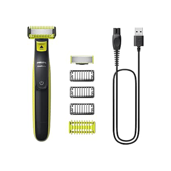 Aparador e raspador para rosto e corpo OneBlade com 4 pentes, à prova d’água, bivolt - QP2824/10 Philips