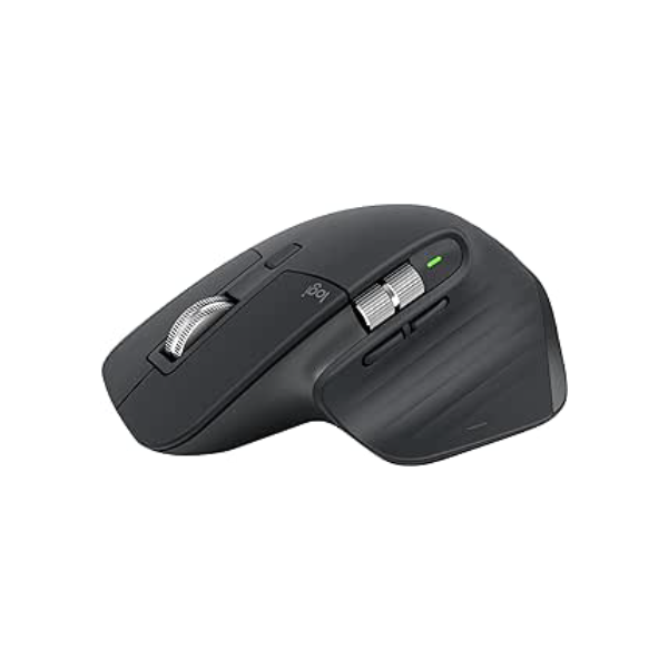 Mouse sem fio Logitech MX Master 3S com Sensor Darkfield para Uso em Qualquer Superfície, Design Ergonômico, Clique Silencioso, Conexão USB ou Bluetooth - Grafite