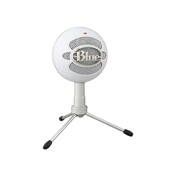 Microfone Condensador USB Blue Snowball iCE com Captação Cardióide, Suporte Ajustável, Conexão Plug and Play para Gravação e Streaming em PC e Mac - Branco