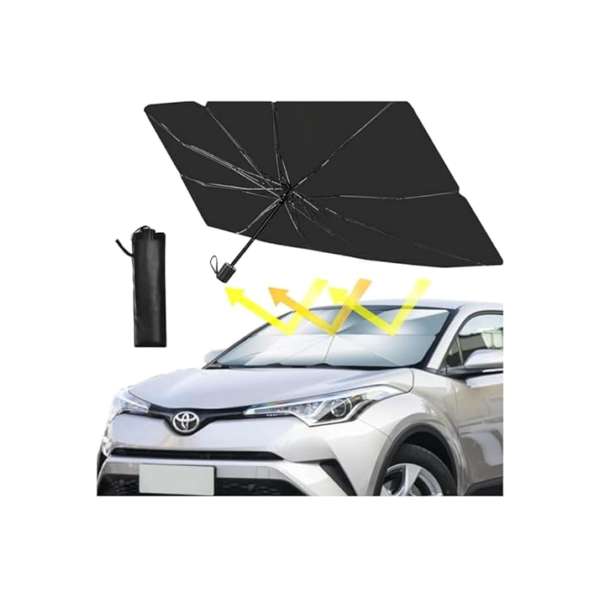 Genérico Protetor Solar Dobrável Preto, Quebra Sol Portátil, Protetor Solar com Isolamento Térmico, Retrátil, Protetor Térmico Universal para Carro