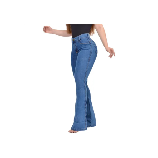 Calça Boca De Sino Com Cós Alto E Efeito Empina Bumbum Elite