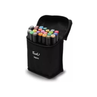 Conjunto De Caneta Marcador Profissional Para Colorir Desenho Permanente Ponta Dupla Com Estojo Kit 24/36/48/60/80 Canetinhas Tiktok | Premium MyBrins (24 Cores)