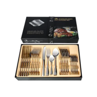 Xalhar - Conjunto de Talheres 24 Peças, Inox, 6 Faca, 6 Garfo, 6 Colher de Sopa, 6 Colher de Chá, Lavável na Máquina, Perfeito para Jantares e Churrascos