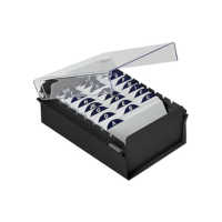 Fichário para Fichas Tamanho 3x5 (Índice Incluso), Acrimet, 921.7 (Preto com Tampa Cristal)
