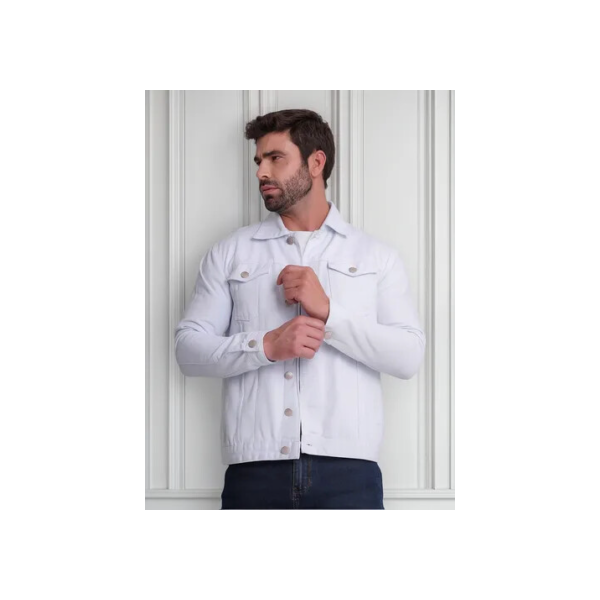 Jaqueta Jeans Sarja Masculina Fit Coloridas Casual Versátil