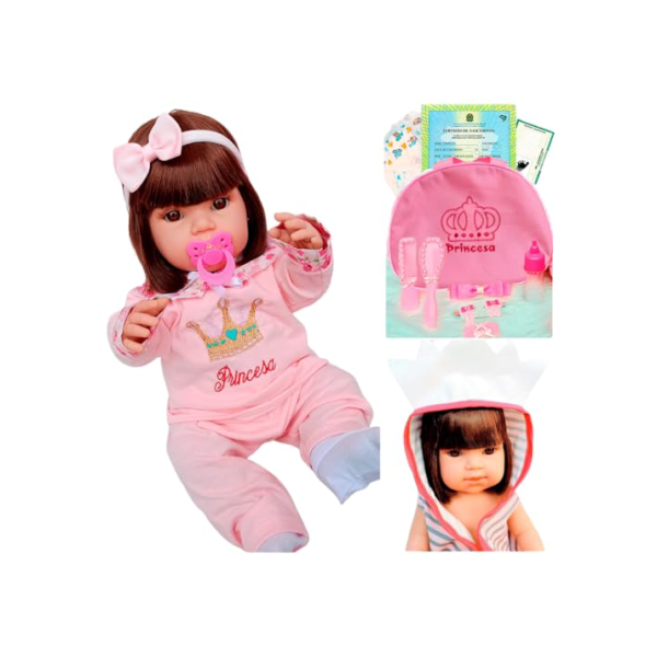 Tipo Boneca Bebê Baby Real Reborn Realista Bolsa + 28 Itens