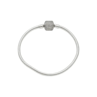 Pulseira Prata Berloques Compatível Vivara Pins Life Pandora Comprimento 20 Cm Cor Prateado