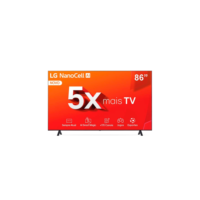 Smart TV 4K 86" LG NanoCell 86NANO80T com Processador a8 AI, Painel 120Hz, FreeSync, Alexa/Chromecast integrado, webOS 24 e Controle Smart Magic