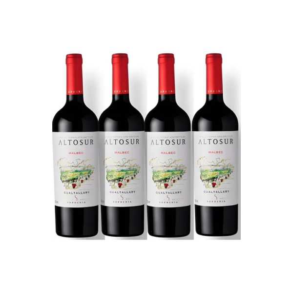 Kit 4 Vinhos Argentino Altosur Sophenia Malbec 2023 750ml