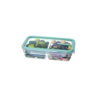 Sanremo - Pote Plástico Hermético com Divisória Integrada de 730 ml e Tampa com Travas, Linha Freshy
