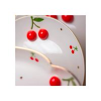 Prato Travessa de Porcelana com Cerejas 3D