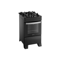 Fogão Atlas 4 Bocas Preto Atenas Glass - Bivolt