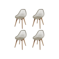 Kit com 4 Cadeiras Kaila Pp Wood - Cores