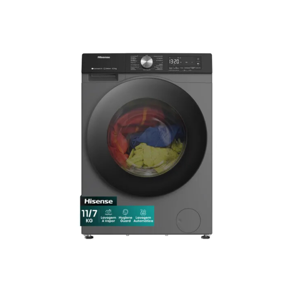 Lava E Seca Hisense 11kg Titanium 3s Conectada Cinza-escuro