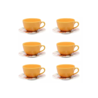 Conjunto De 6 Xícaras C/ Pires Unni Buquê Tropical Oxford Cor Diversas Diversas