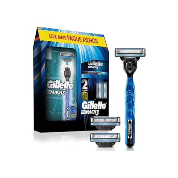 Kit Gillette Mach3 Aparelho de Barbear 1 Ud + Cargas 3 Uds
