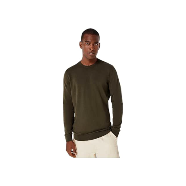Blusão Básico Masculino Em Tricô De Algodão - Verde XG