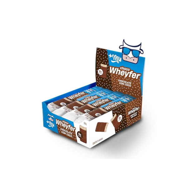 +Mu Chocowheyfer Proteico Sabor Chocolate com Coco - Display com 12 unidades - 300g
