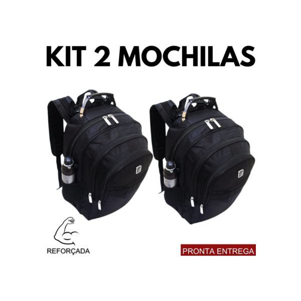 Kit 2 Mochilas Viagem Impermeável Reforçada Com Cabo