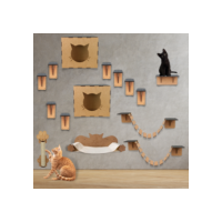Playground Gatos  7 A 15 peças Prateleiras Circuito Escada Gatil Mdf Nicho Arranhador Cama Ponte Pet