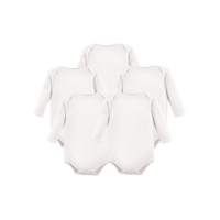 Hudson Baby Bodies unissex de manga comprida de algodão para bebês, Branco, 0-3 Meses
