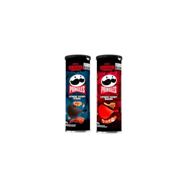Pack Pringles Stranger Things Bacon 100g e Steak 100g